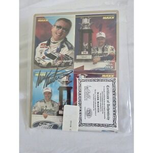 Mark Martin Signed/Sealed Maxx 95 Racing Card, COA, Valvoline Ford NASCAR